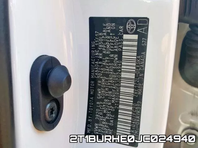 2T1BURHE0JC024940 фото 2