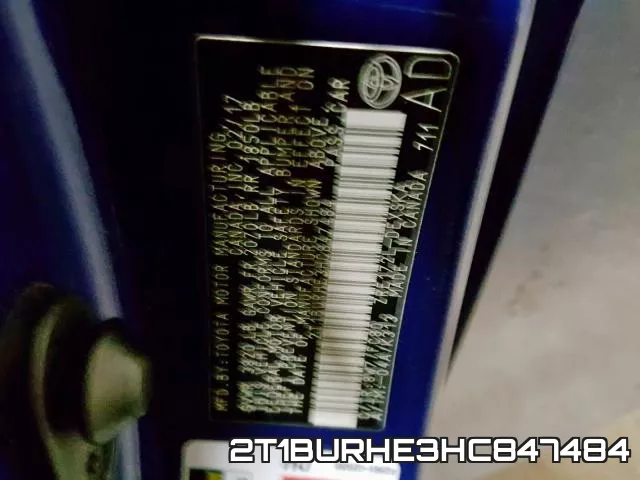 2T1BURHE3HC847484 фото 2