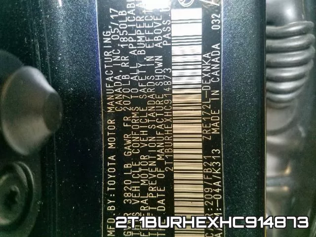 2T1BURHEXHC914873 фото 2