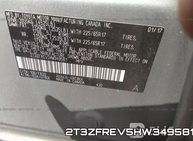 2T3ZFREV5HW349581 фото 9