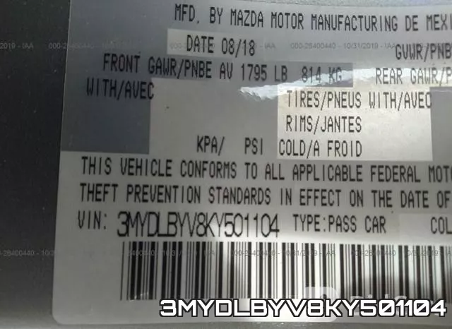 3MYDLBYV8KY501104 фото 10