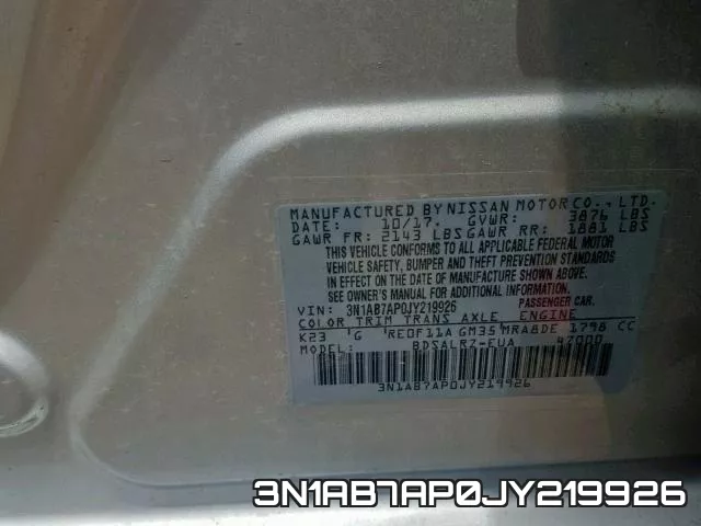 3N1AB7AP0JY219926 фото 2