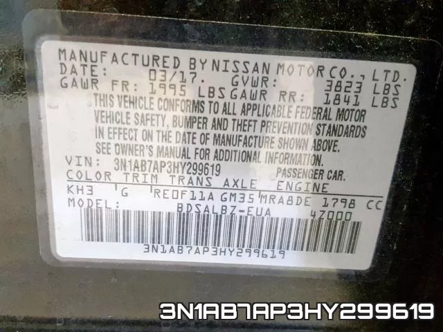3N1AB7AP3HY299619 фото 2