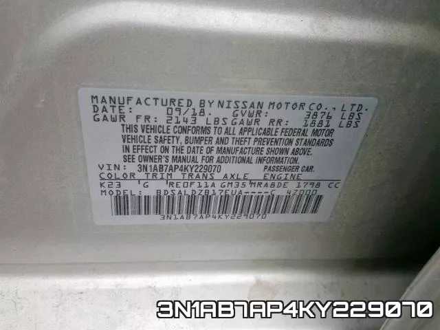 3N1AB7AP4KY229070 фото 2
