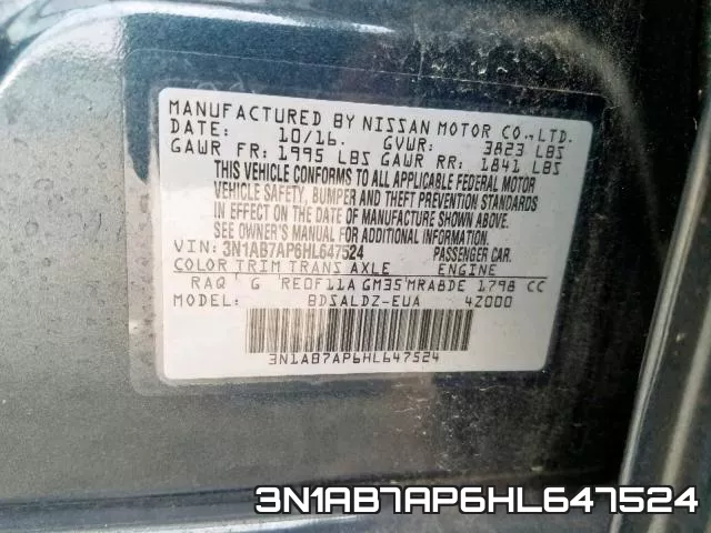 3N1AB7AP6HL647524 фото 2
