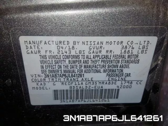 3N1AB7AP6JL641261 фото 2