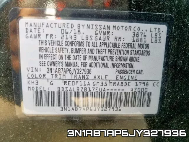 3N1AB7AP6JY327936 фото 2