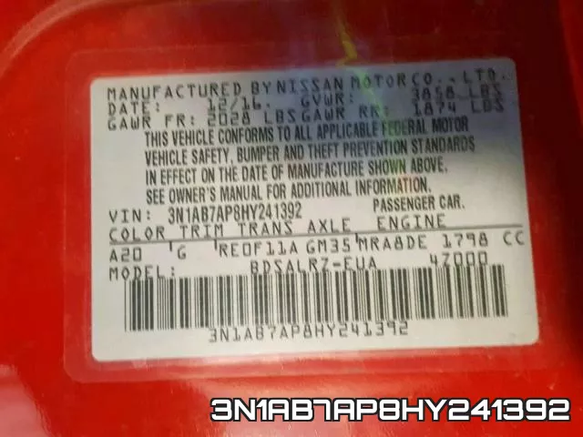 3N1AB7AP8HY241392 фото 2