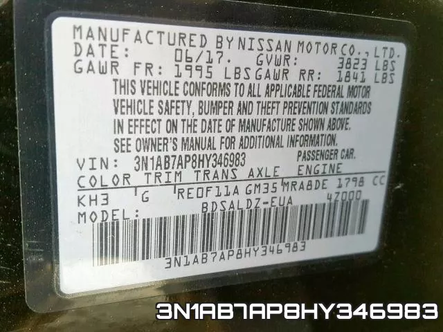 3N1AB7AP8HY346983 фото 2