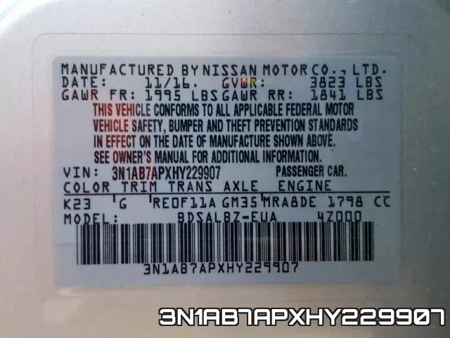 3N1AB7APXHY229907 фото 2