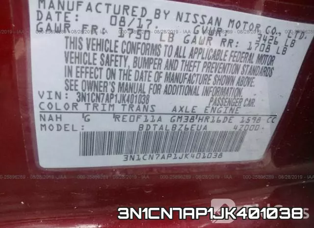 3N1CN7AP1JK401038 фото 10