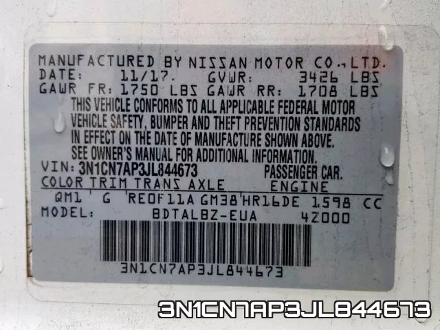 3N1CN7AP3JL844673 фото 2