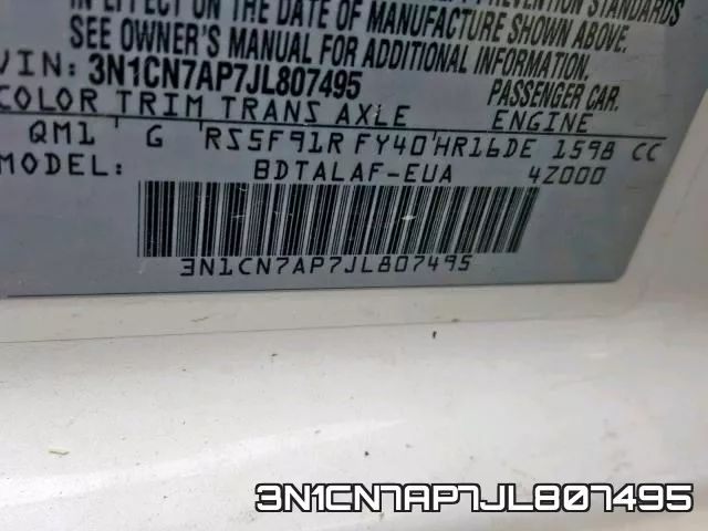 3N1CN7AP7JL807495 фото 2