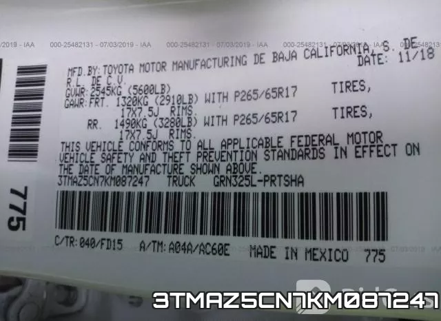 3TMAZ5CN7KM087247 фото 10