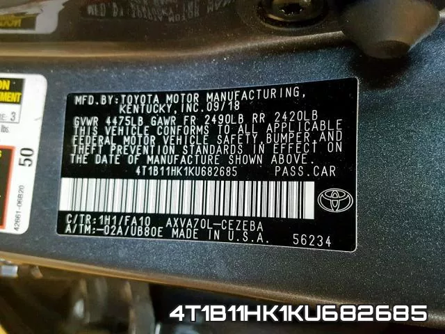 4T1B11HK1KU682685 фото 2