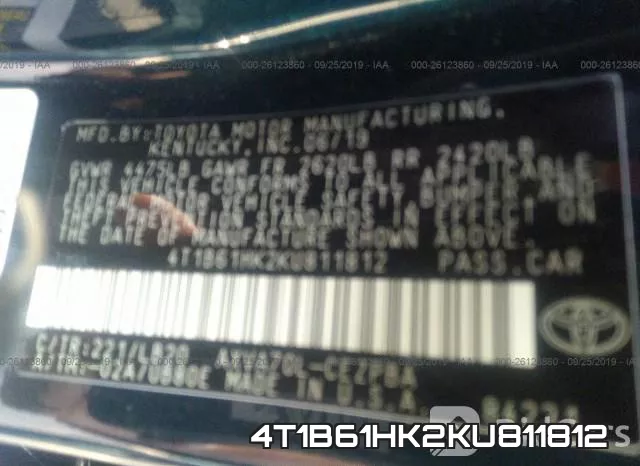 4T1B61HK2KU811812 фото 10