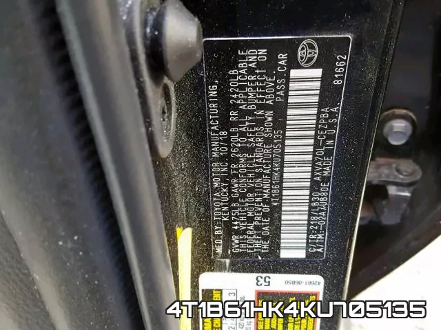 4T1B61HK4KU705135 фото 2