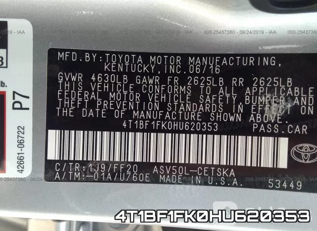 4T1BF1FK0HU620353 фото 10