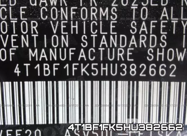 4T1BF1FK5HU382662 фото 10