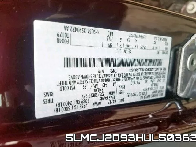 5LMCJ2D93HUL50363 фото 2