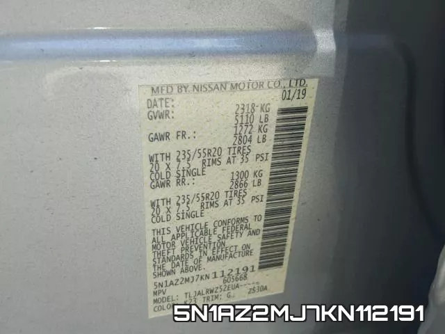 5N1AZ2MJ7KN112191 фото 2