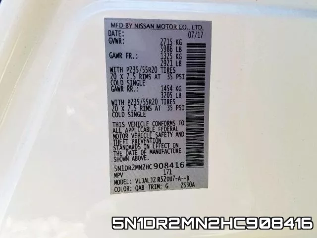5N1DR2MN2HC908416 фото 2