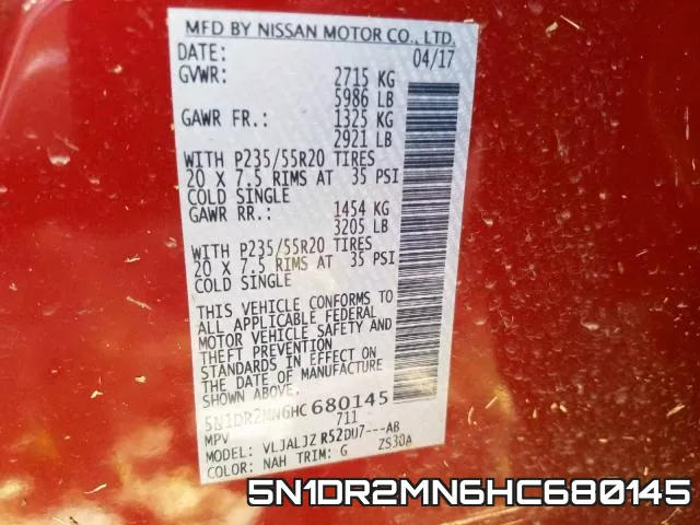 5N1DR2MN6HC680145 фото 2
