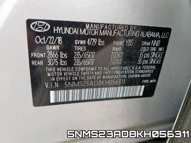 5NMS23AD8KH056311 фото 2
