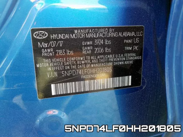 5NPD74LF0HH201805 фото 2