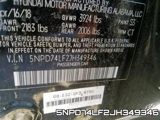 5NPD74LF2JH349346 фото 2