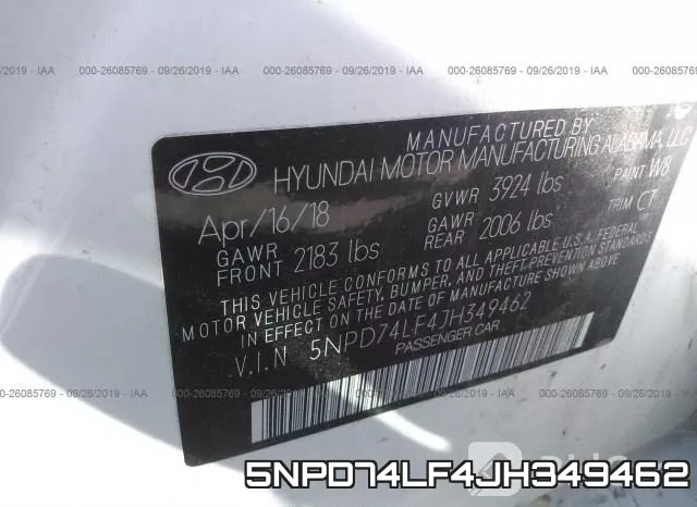 5NPD74LF4JH349462 фото 10