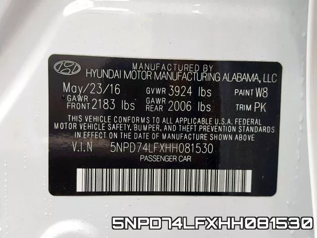 5NPD74LFXHH081530 фото 2