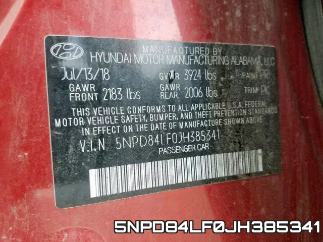 5NPD84LF0JH385341 фото 2