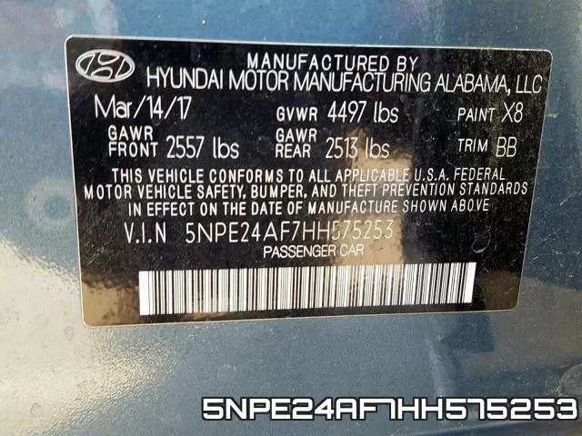 5NPE24AF7HH575253 фото 2