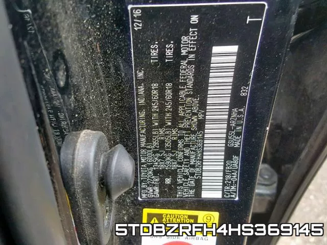 5TDBZRFH4HS369145 фото 2