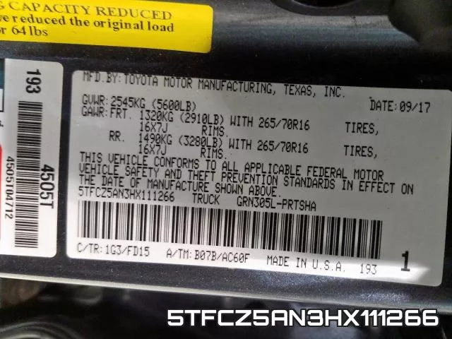 5TFCZ5AN3HX111266 фото 2