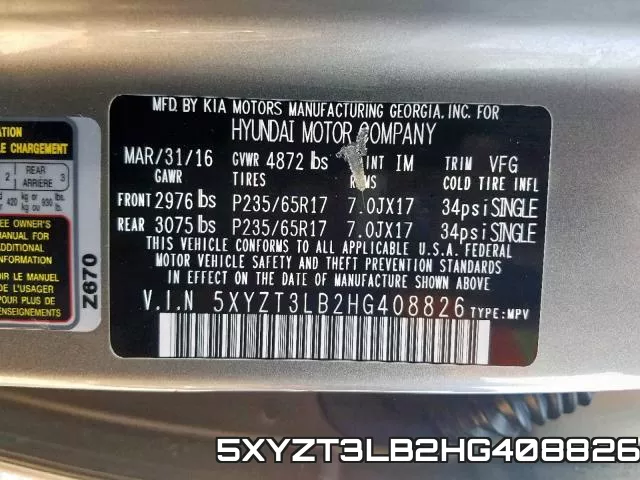5XYZT3LB2HG408826 фото 2