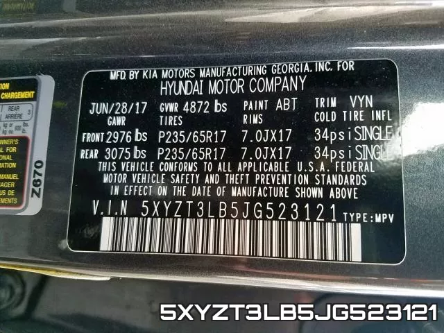 5XYZT3LB5JG523121 фото 2