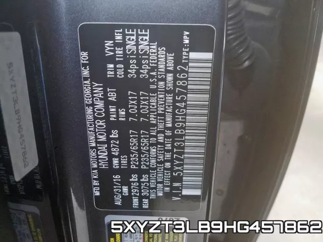 5XYZT3LB9HG457862 фото 2