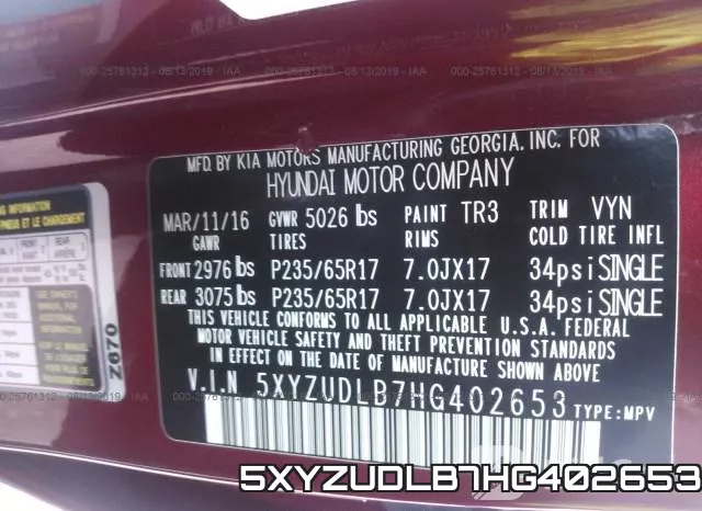 5XYZUDLB7HG402653 фото 10