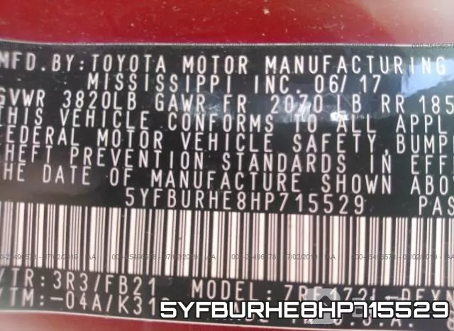 5YFBURHE8HP715529 фото 10