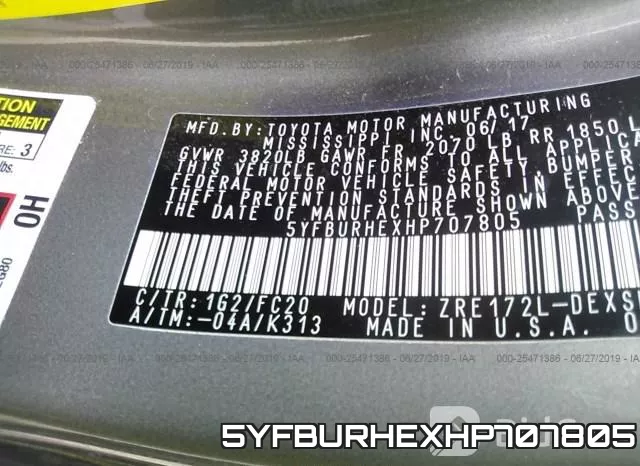5YFBURHEXHP707805 фото 10