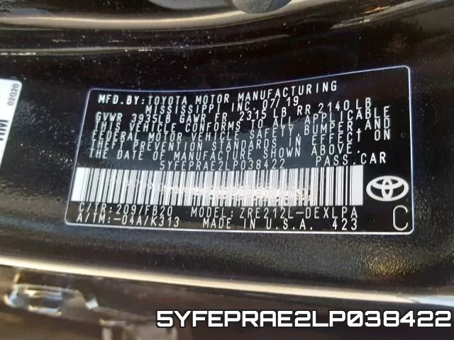 5YFEPRAE2LP038422 фото 2