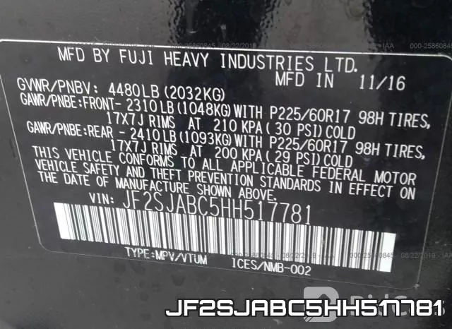 JF2SJABC5HH517781 фото 9