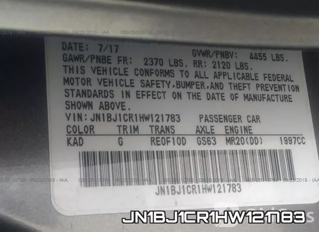 JN1BJ1CR1HW121783 фото 10