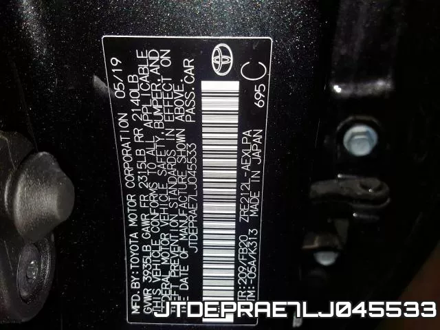 JTDEPRAE7LJ045533 фото 2