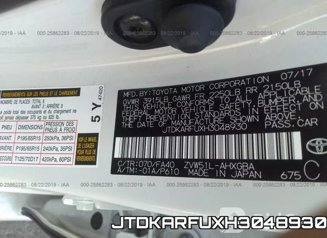 JTDKARFUXH3048930 фото 10