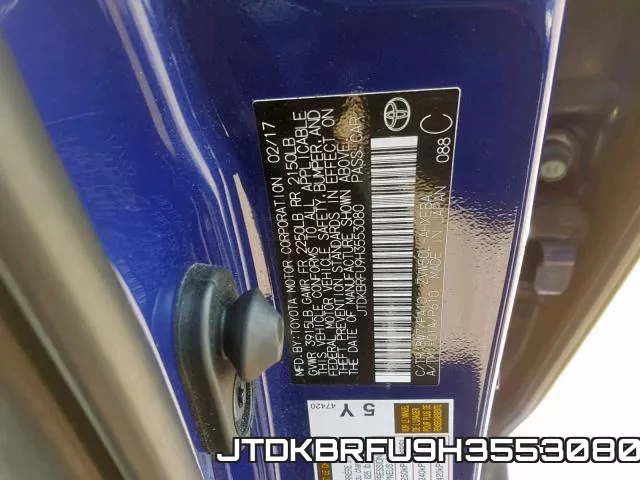 JTDKBRFU9H3553080 фото 2