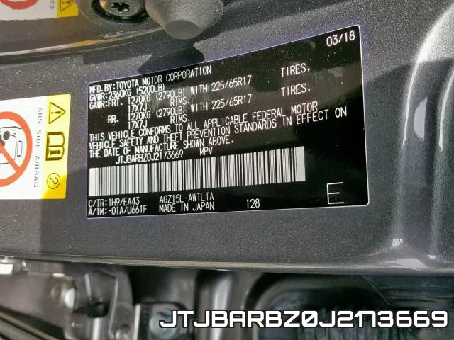 JTJBARBZ0J2173669 фото 2