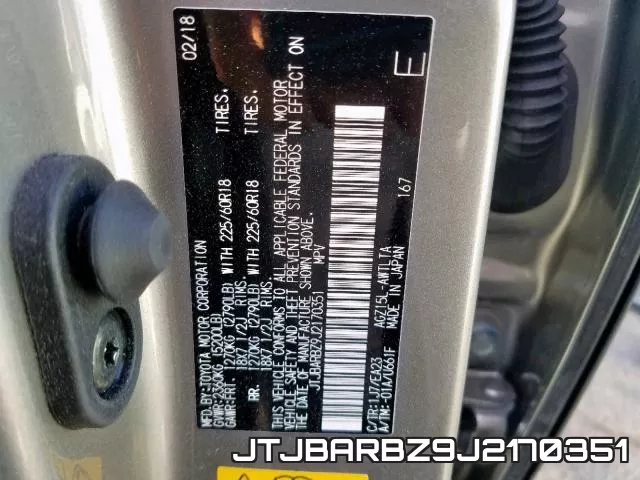 JTJBARBZ9J2170351 фото 2
